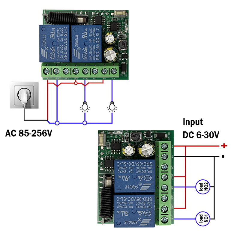 DC 9V 12V 24V AC 85-250V 2CH Р – обзор и цена 433Mhz Receiver Module